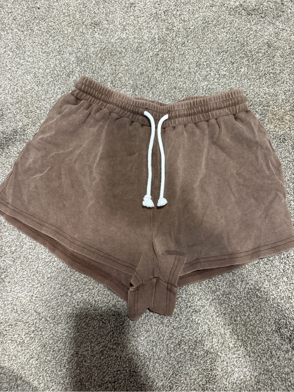 Women's Corduroy Drawstring Shorts - Brown